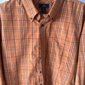 Dockers Men's Rust Plaid Button Down Shirt